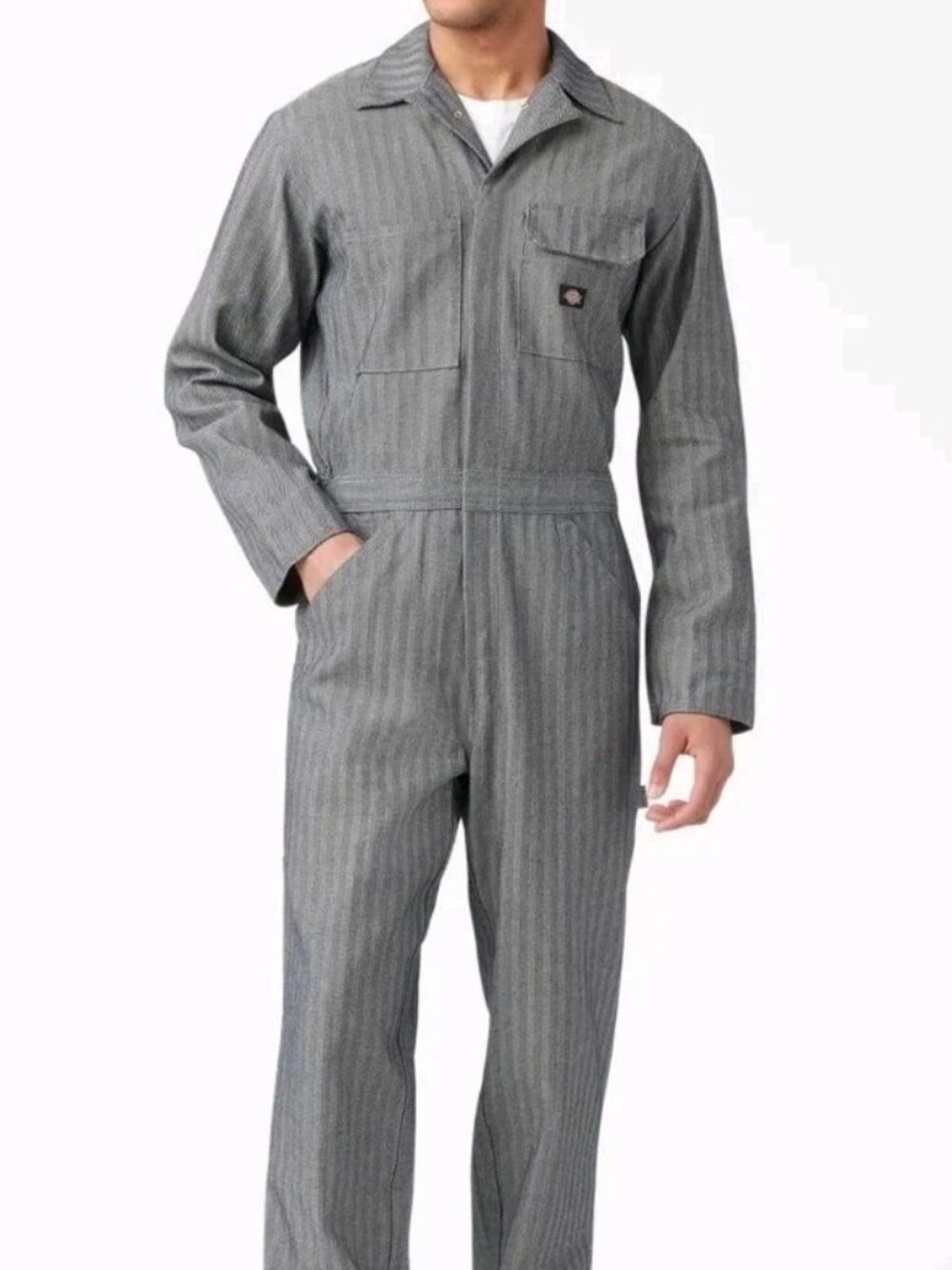 Dickies Fisher Striped Long Sleeve Coveralls Mens Medium Regular Navy 48977 NWT